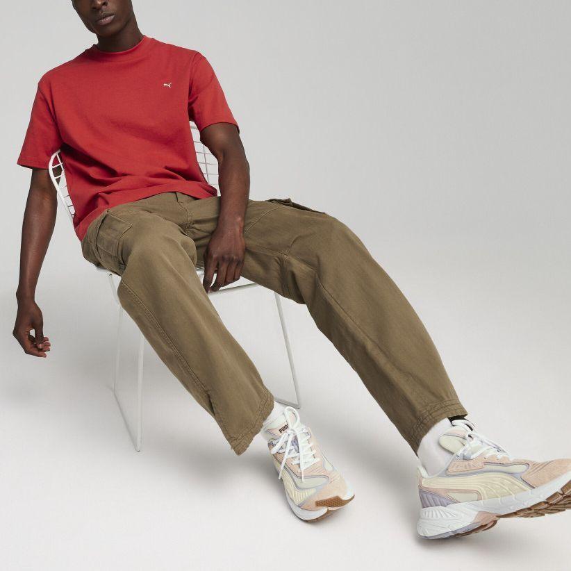 Puma Mmq Solid Color Round Neck Pullover Casual Short Sleeve T-Shirt Men Tops Red 624009-24