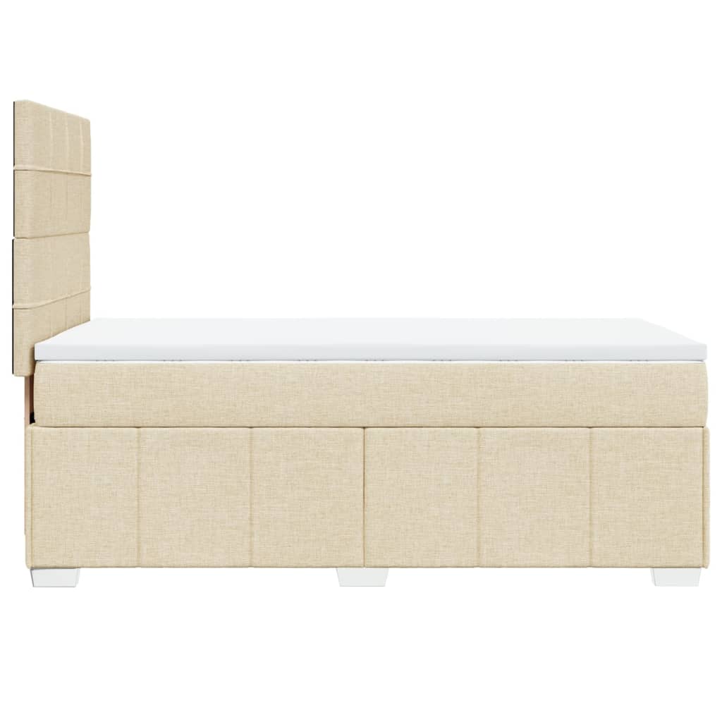 Box Spring Bed with Mattress Cream 100 x 200 cm Fabric