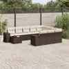 VidaXL Garden Lounge Set and Cushions 11 Pcs, Patio Sofas, Furniture Set, Outdoor Terrace Furniture, Brown 3223132