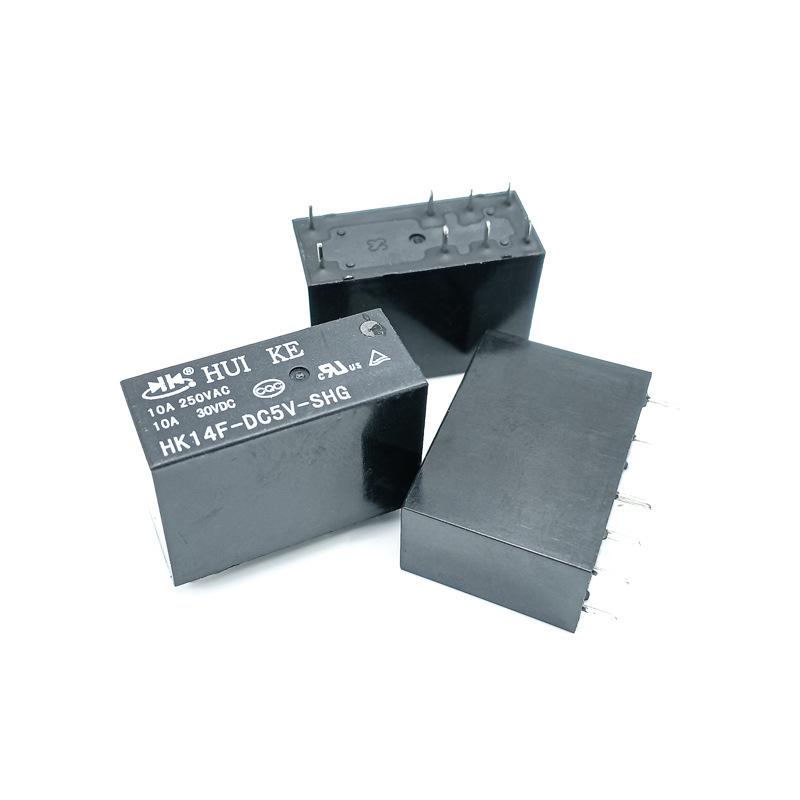 Huike Power Relay HK14FD: 12V/5V/24V, 8-pin, 5A, 2 NO/2 NC