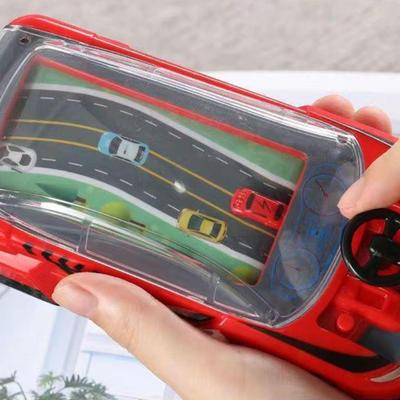 Thrilling Handheld Racing Car Game Machine with Steering Wheel for Children Gaming Console