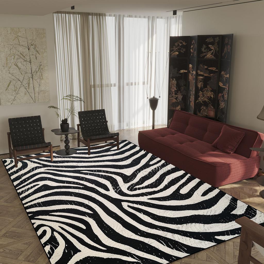 Fashion Leopard Print Decorative Rug for Living Room Luxury Soft Flannel Bedroom Carpet Nordic Animal Print Sofa Side Floor Mats