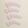Rectangle Press Nails with Lines and Glitter, Pcs False Nail Tips for Women