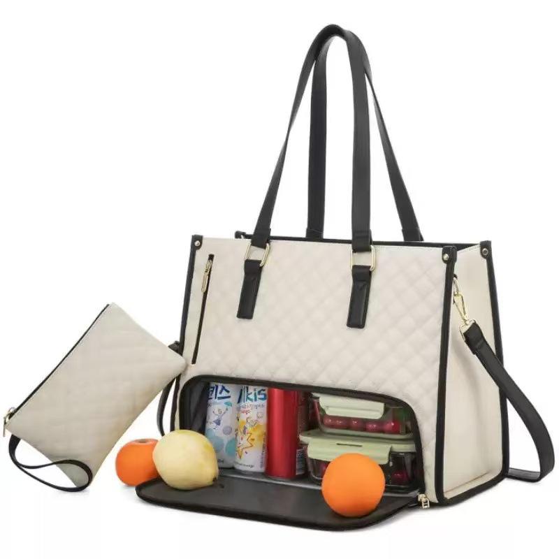 New Arrival: Insulated Lunch Bag - Large Capacity, Two-in-One Tote for Office Workers