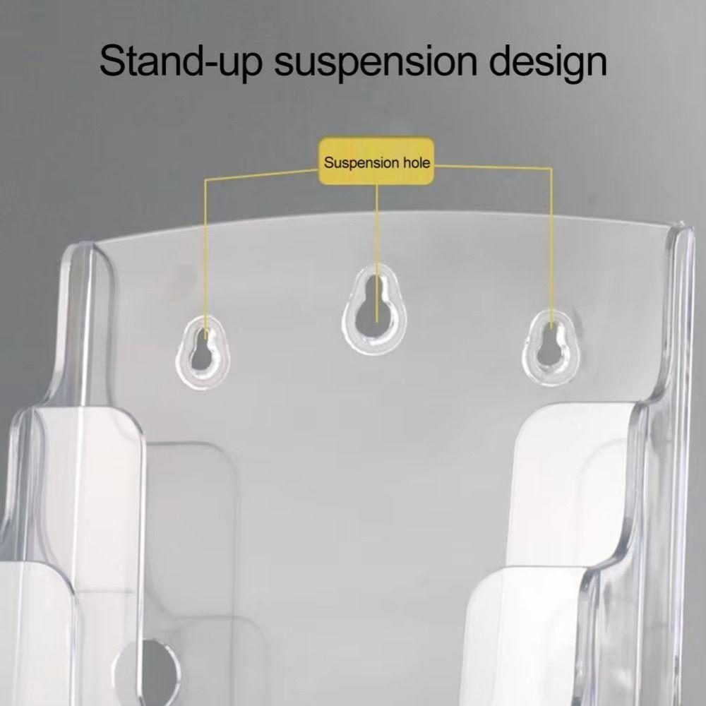 A4/A5/A6 Brochure Holder 2/3/4 Layers Desktop Document Rack Clear Flyers Display Stand  Literature
