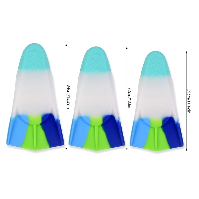 Swim Training Fins Travel Size Flippers Comfortable Silicone Swimming Fins Training Short Flippers for Kids Adult