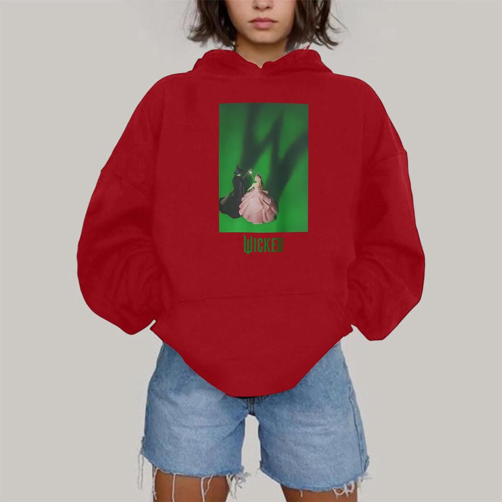 Dámská módní ležérní mikina s kapucí, dlouhým rukávem a potiskem