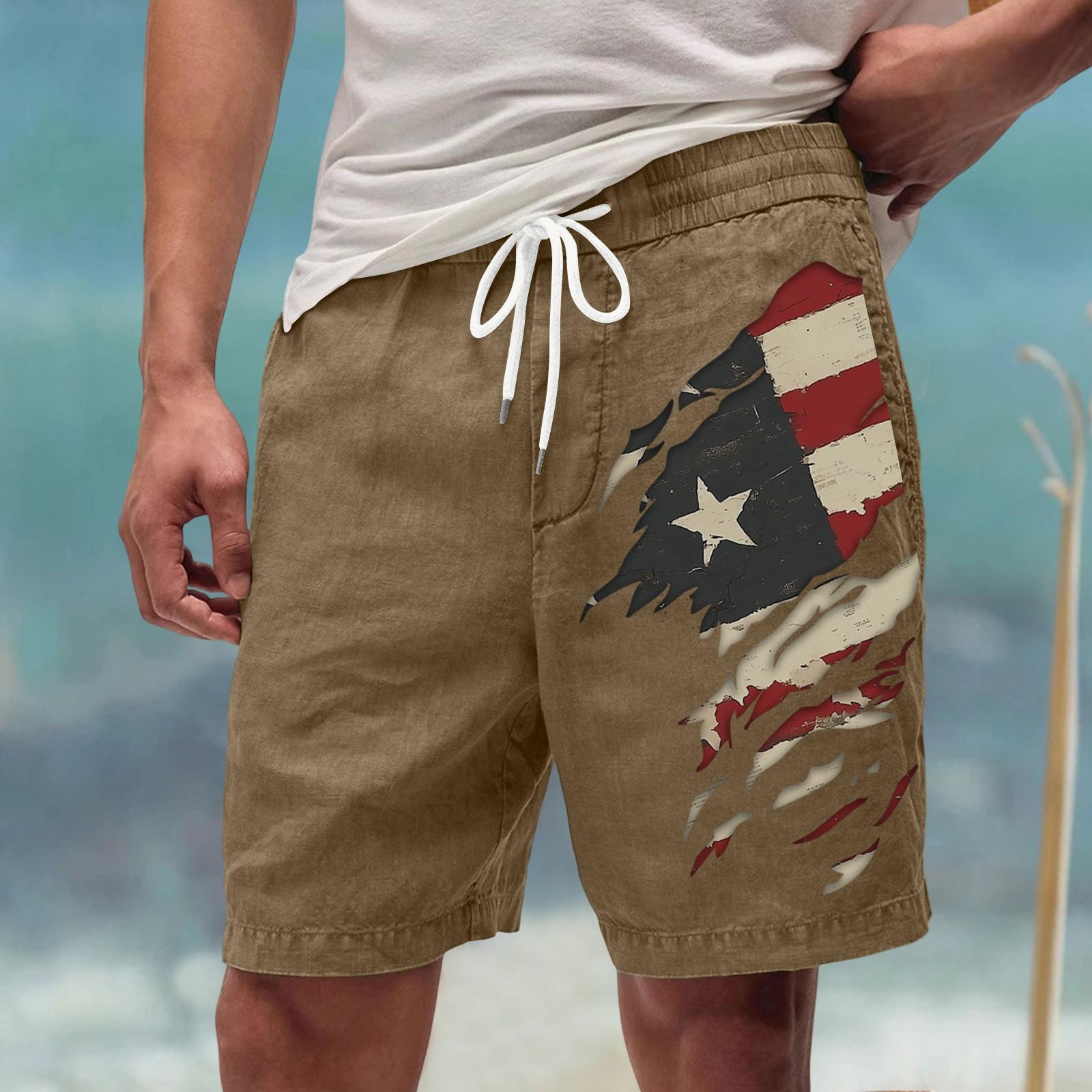 

Мужские летние большие повседневные свободные спортивные брюки пляжные шорты L хаки