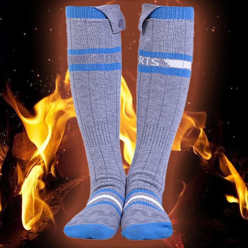 Beheizte Socken Wiederaufladbar USB Elektrisch Beheizte Socken Warme Baumwollsocke Langes Strumpf mit 3 Heizstufen Unisex Winterwärmer