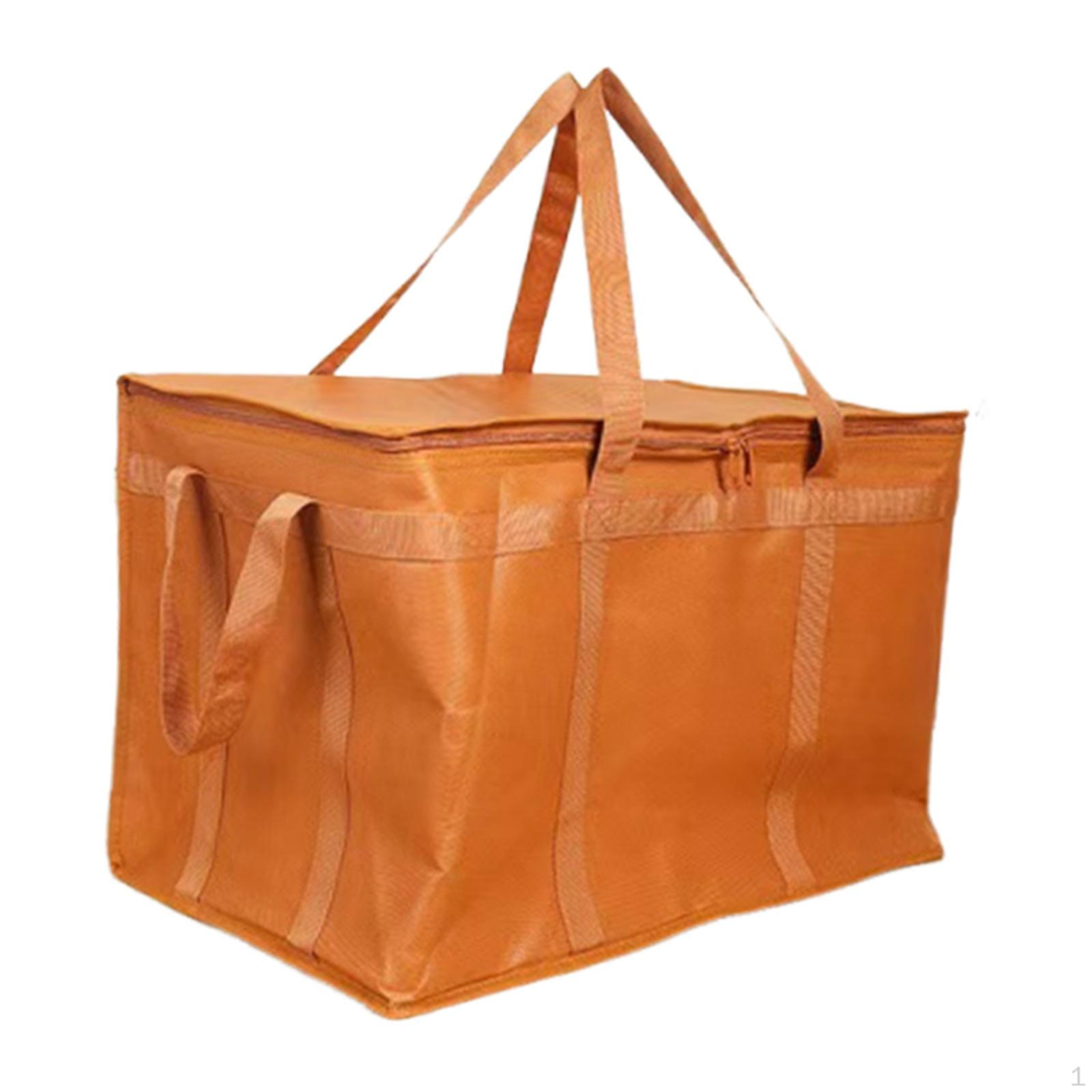 

Изотермическая сумка для доставки еды с застежкой-молнией, для кемпинга на открытом воздухе, термо коричневый