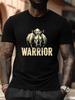 Plus Size Rhino Warrior Graphic T-shirt - Bold Monochrome Art Design
