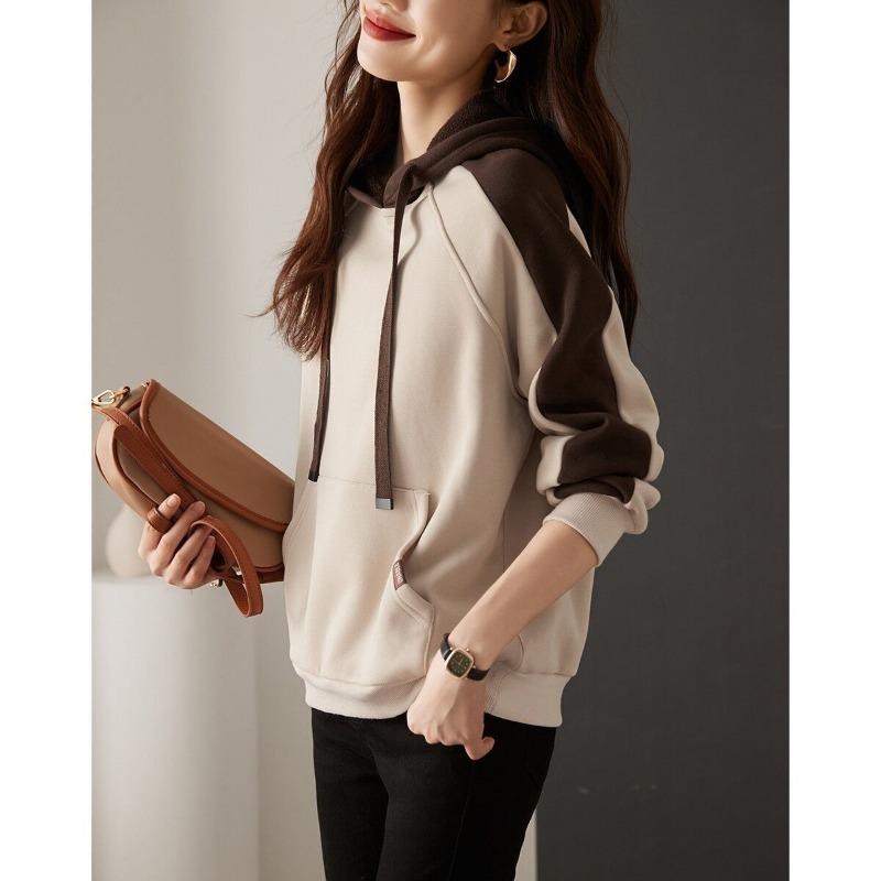 Thickened Flannel Hoodie Women's Autumn Winter Korean Casual Hooded Loose Fashion Top