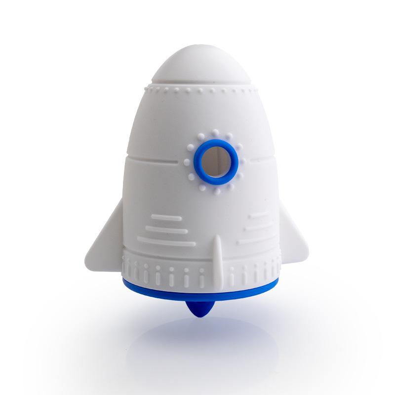 Silicone Pet Slow Food Dispenser, Rocket Pet Chewing and Grinding Teeth, Educational Interactive Pet Toy, Berry Silicone Leaky Food Dispenser