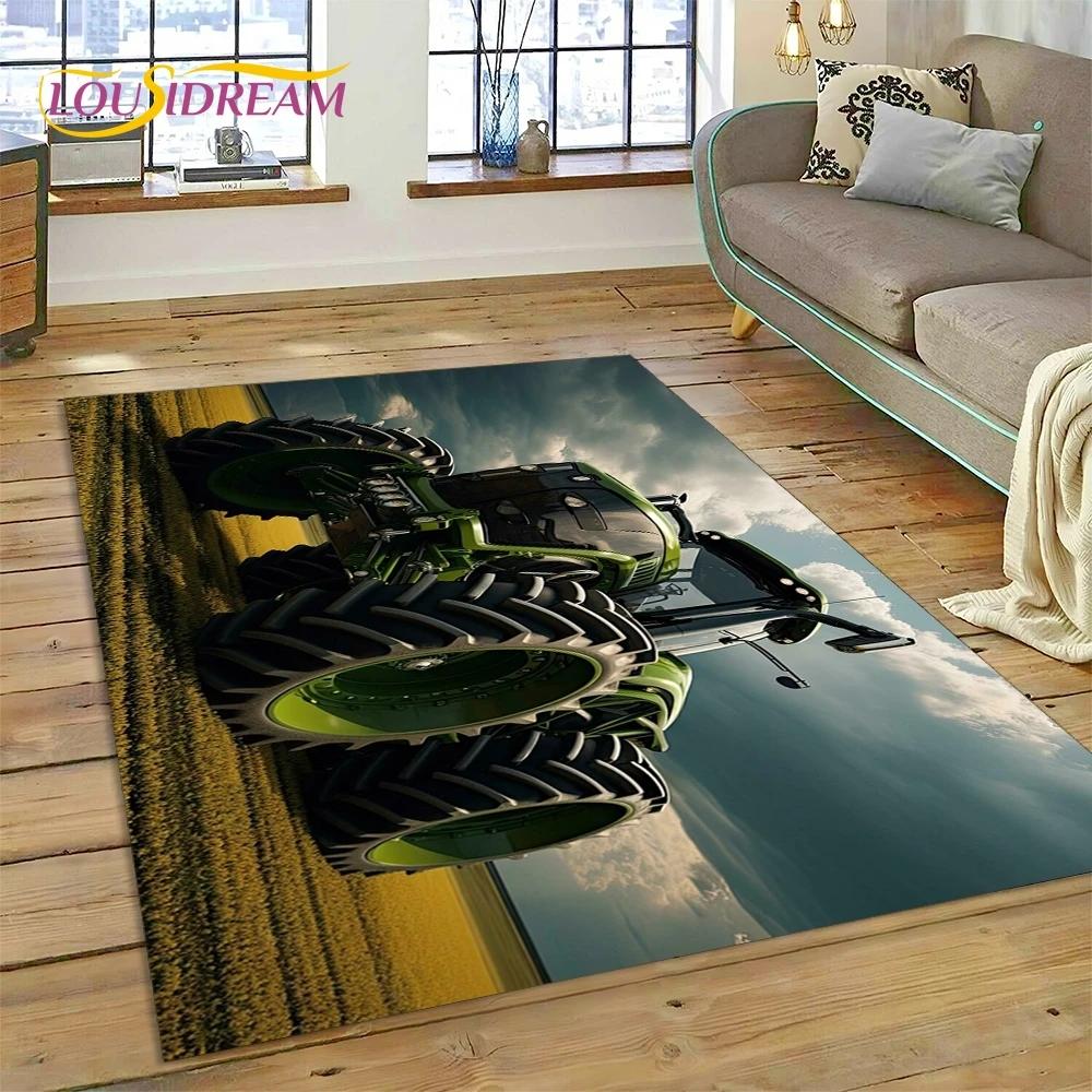Retro Tractor Car 3D Truck Rug Carpet for Living Room Bedroom Home Decor,Floor Mat Non-slip Decoration for Sofa Doormat Kid Gift