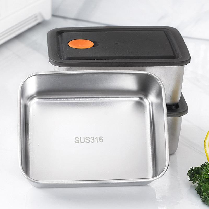 High Quality Stainless Steel Camping Lunch Box Sealed Leak-proof Bento Box Refrigerator Microwave Freezer Storage Box
