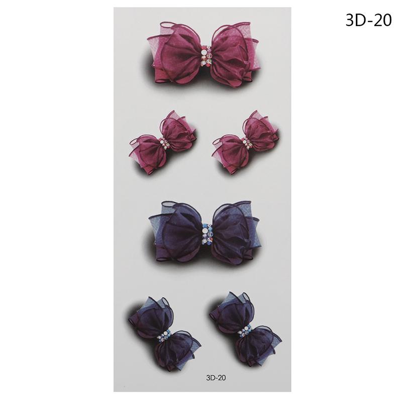 Temporary Tattoo Sticker Body Art 3D Butterfly Rose Feather Tattoo Waterproof