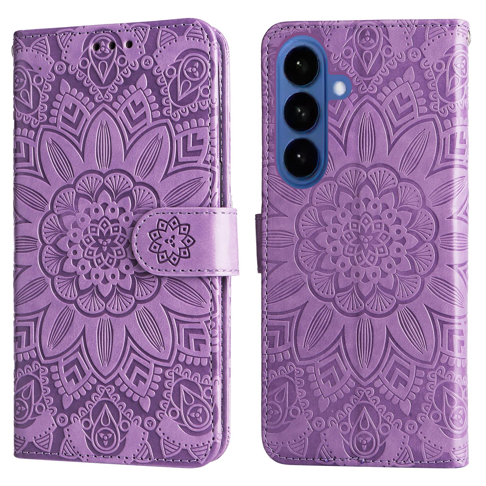 

For Samsung Galaxy S26/S26 Pro Case Sunflower Imprint Leather Wallet Phone Cover