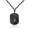 Drop Shipping Natural Black Obsidian Carving Wolf Head Amulet Pendant Necklace Obsidian Blessing Lucky Pendants Fashion Jewelry