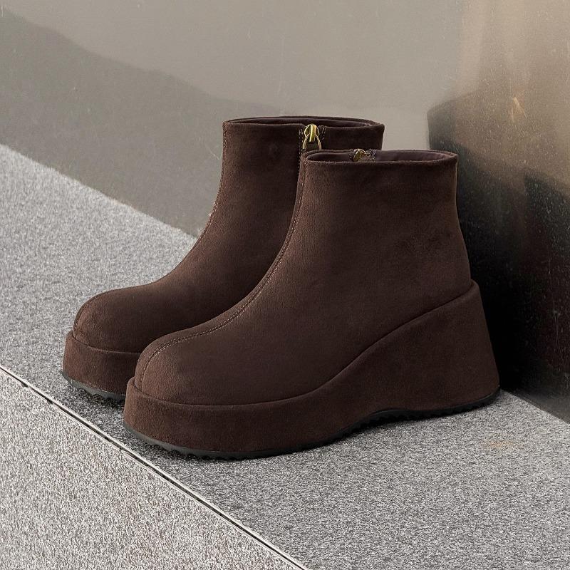 

Женские короткие ботинки на небольшом скошенном каблуке, новинка осени и зимы, бархатные, теплые, универсальные, увеличивающие рост, замшевые ботинки челси 39 хаки