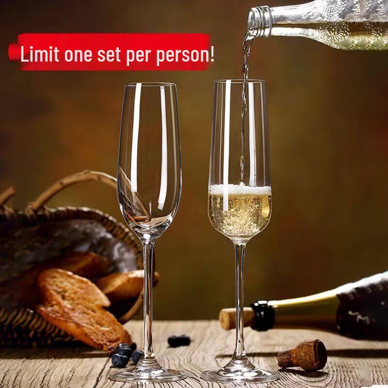 ZISIZ European Crystal Champagne Glass Set