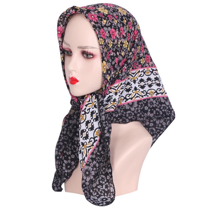 85*85Cm Hijabs For Woman Scarf Muslim Headscarf Printed Square Scarves Thin Luxurious Retro Handkerchief Babushka New