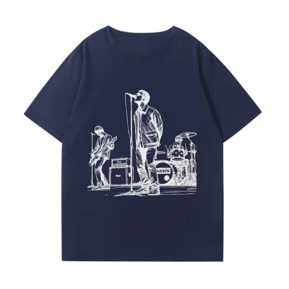 

Oasis Band Album T-Shirt Men s and Women Summer American Vintage British Rock Graffiti Short Sleeves Clothes Casual Tops Popular 4XL