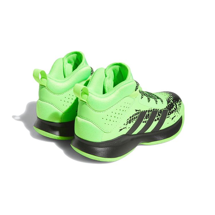 New Adidas Cross Em Up 5 Anti Slip Wear Resistant Mid Top Children's Basketball Shoes Green Black Kids' HQ8496