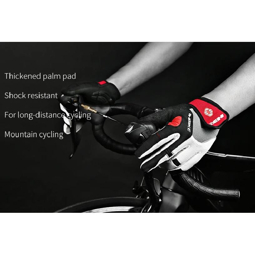 INBIKE Fahrradhandschuhe Touchscreen Fahrradsport Handschuhe Stoßfest MTB Vollfinger Bike Rennradhandschuh für Biker Herren mit Handflächenpolster