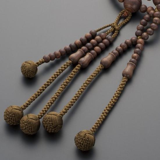 Buddhist Altar Shop Takita Shoten Buddhist Prayer Beads, Nichiren Sect Formal Prayer Beads [Men's] Sandalwood (Matte) 2 Shaku (1.5 Ft) with Silk