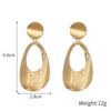 Pendientes de Clip Metálicos Vintage Forma de Gota Sin Agujero Geométricos Statement Grandes Clips para Orejas Sin Perforar