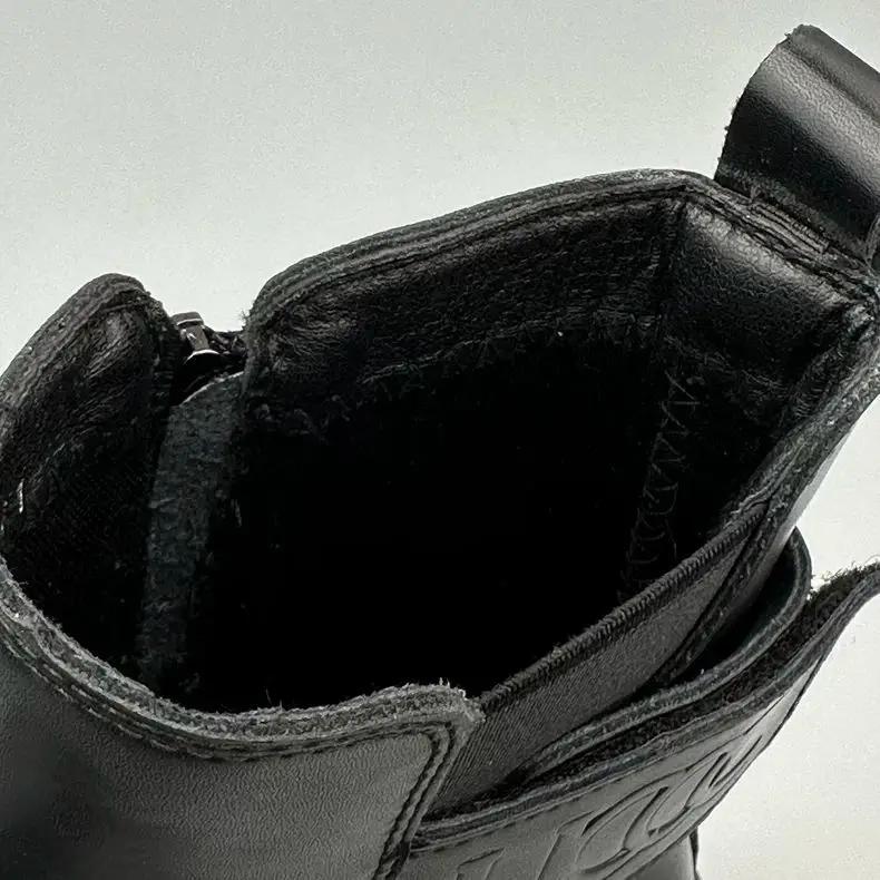 Botas Chelsea de Hombre de Otoño e Invierno Negras de Caña Media con Suela Gruesa y Plataforma, Botas de Cuero Avanzadas Cortas de Caña Alta