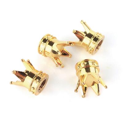 4 X universel couronne dorée voiture camion vélo pneu Air Valve tige bouchons jantes
