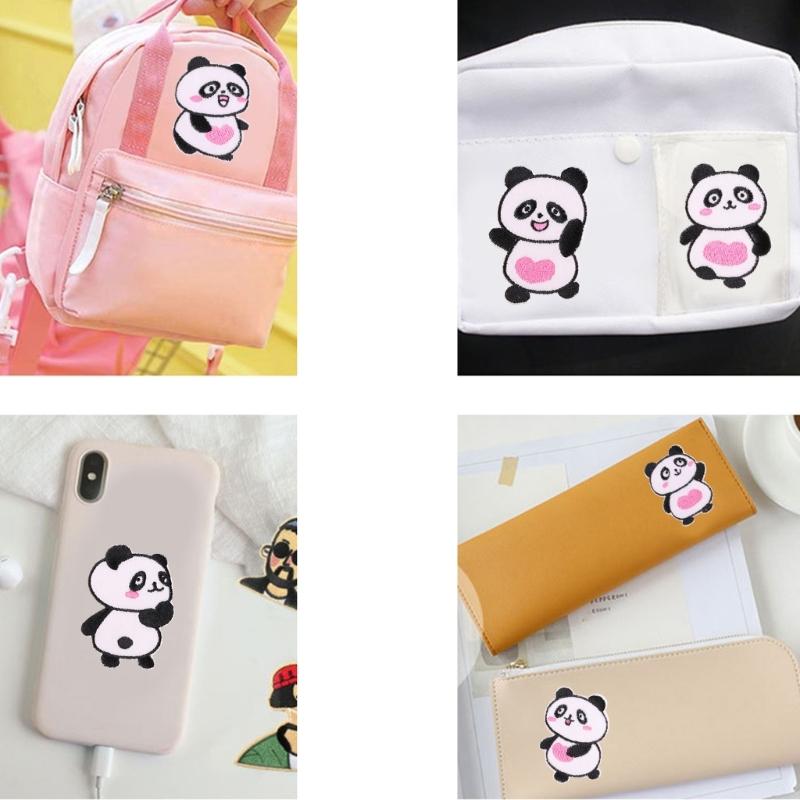8 Pcs Cartoon Panda Embroidered Patches Iron On Patches Animal Repair Patches Sewing On Applique Patches for Clothes Bag