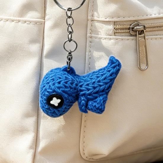 Keychain Pendant, 3D Printed Dinosaur Keychain Pendant, Mini Knitted Texture Design Keyring for Keys Backpacks Gifts