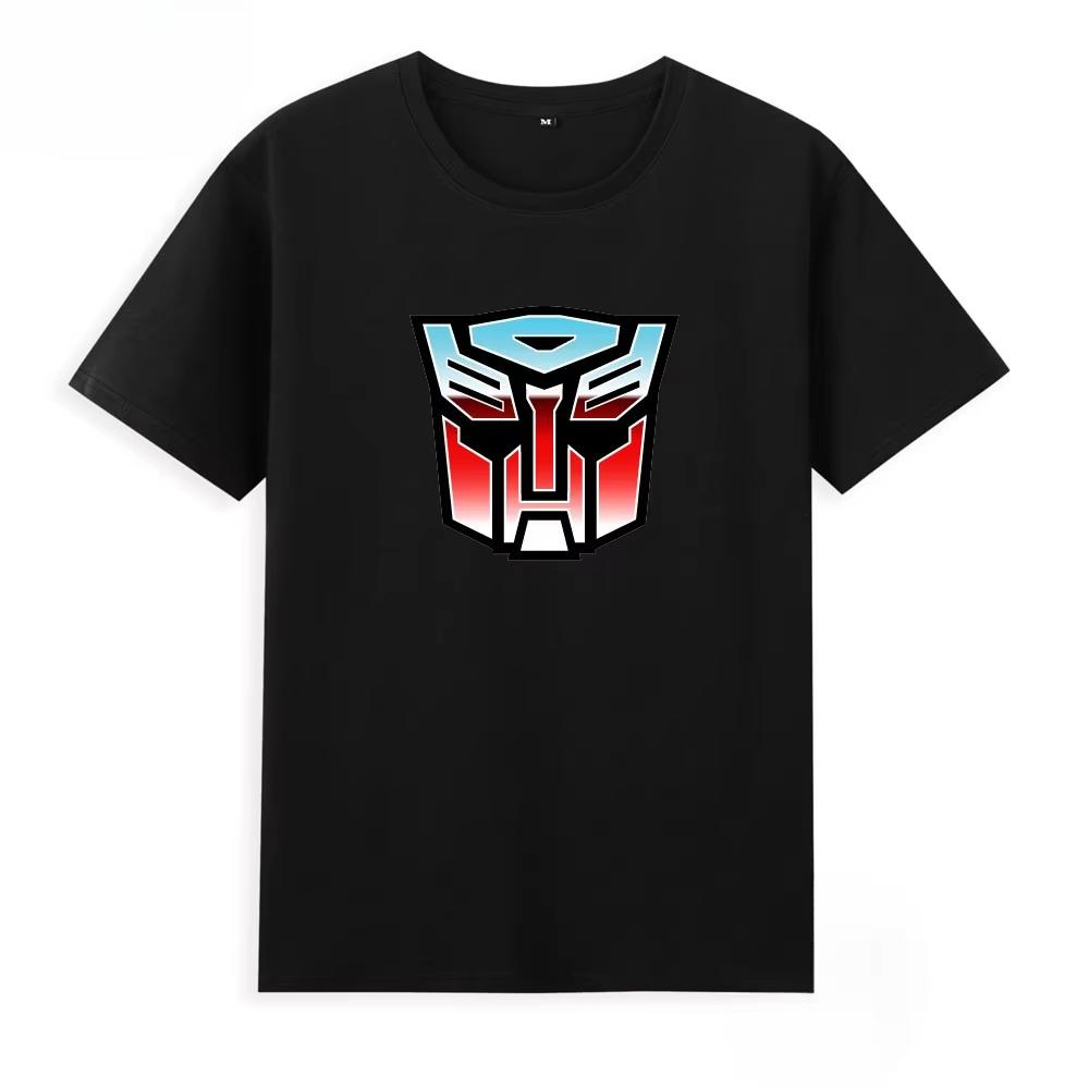 Cotton Breathable Childrens Tshirt Transformers Autobot Logo Printed Fashion Parent Child Wear Mens and Womens Short Sleeves