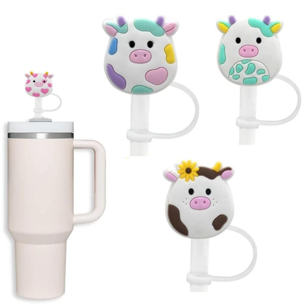 Dust-proof Straw Topper 10mm Straw Plug Reusable Cow Straw Cover  Party