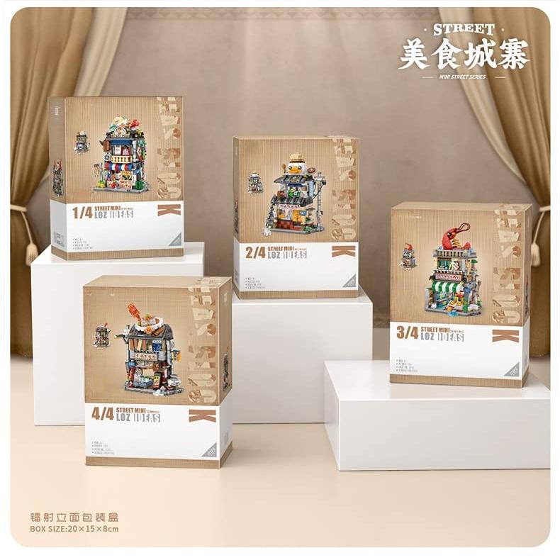 LOZ 1290 1291 1292 1293 mini Blocks Teens Building Toys Girls Gift Food Street DIY Bricks Puzzle Home Decor Presents