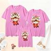 2026 Year of the Horse Red Short Sleeve Parent-Child T-Shirt for New Year Family Portrait