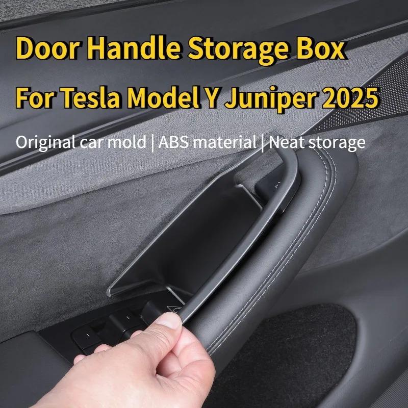 For Tesla Model Y/YL Juniper 2025+ Door Handle Storage Box Front and Rear Door Storage Box Tray Organizer Slot Case Accessories