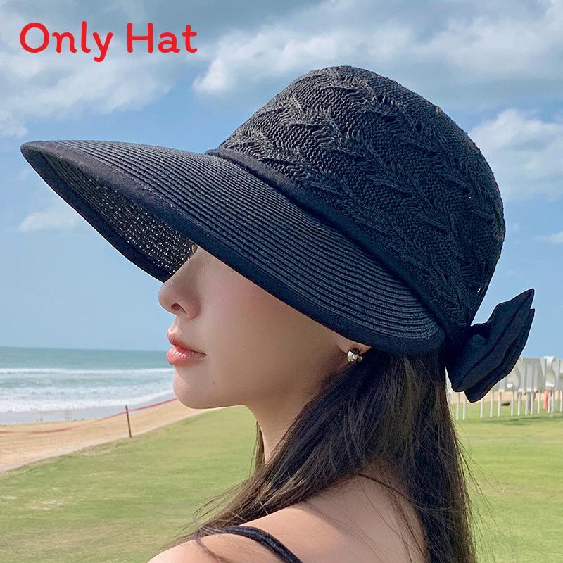 Modern Straw Hat With Large Brim For Sun Protection And Breathability Summer Outdoor Wear