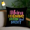 Morning Noon Cushion Cover Plush Fabric Soft Double-Sided Printed Invisible Zipper Sofa Pillow Case Home Decor