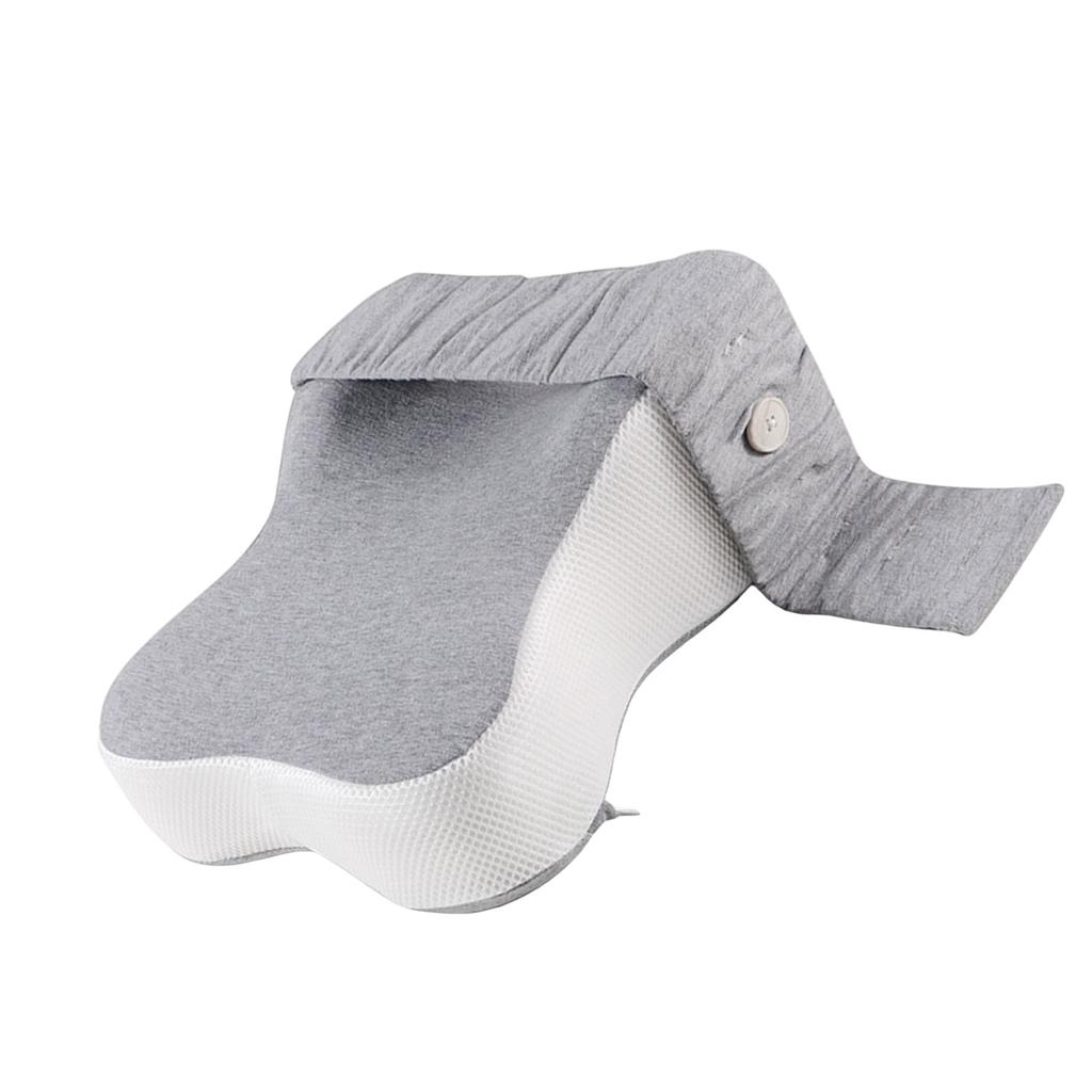 Ergonomic Supportive Memory Foam Thighs Knee Rest Leg Pillow with Fixed Strap for Side Sleeping Spine Alignment Cushion