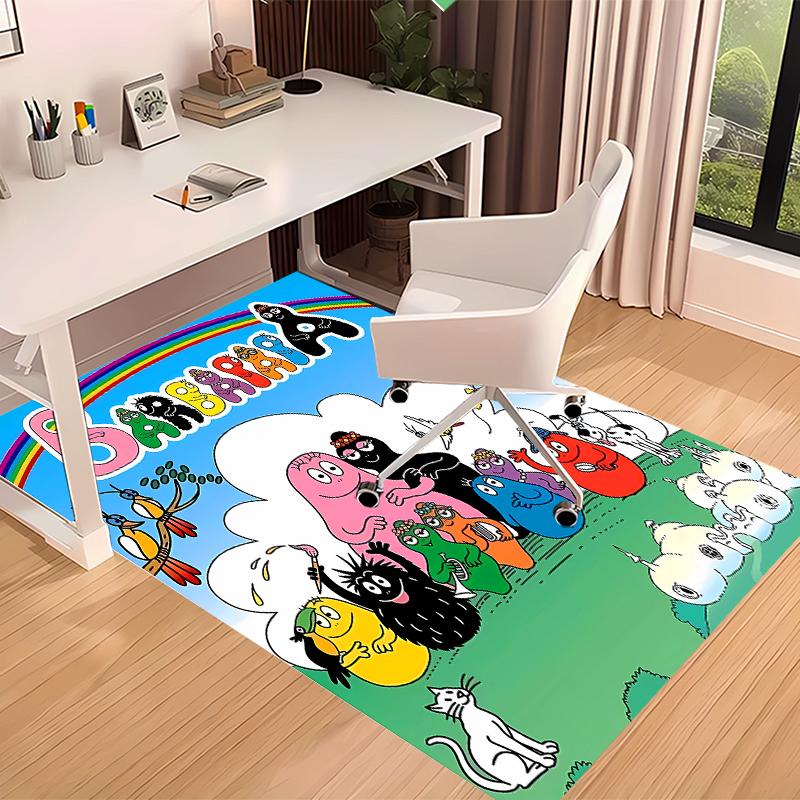 1pc Barbapapa1 Print Area Rug - Soft, Washable Non-Slip Indoor Mat for Office Chairs, Living Room, Home Office Decorative Rug