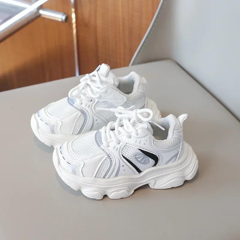 Children Basketball Shoes Non-slip Students Running Shoes Thick Soft Sole 2024 New Fashion Boys Girls Sports Shoes Air Mesh