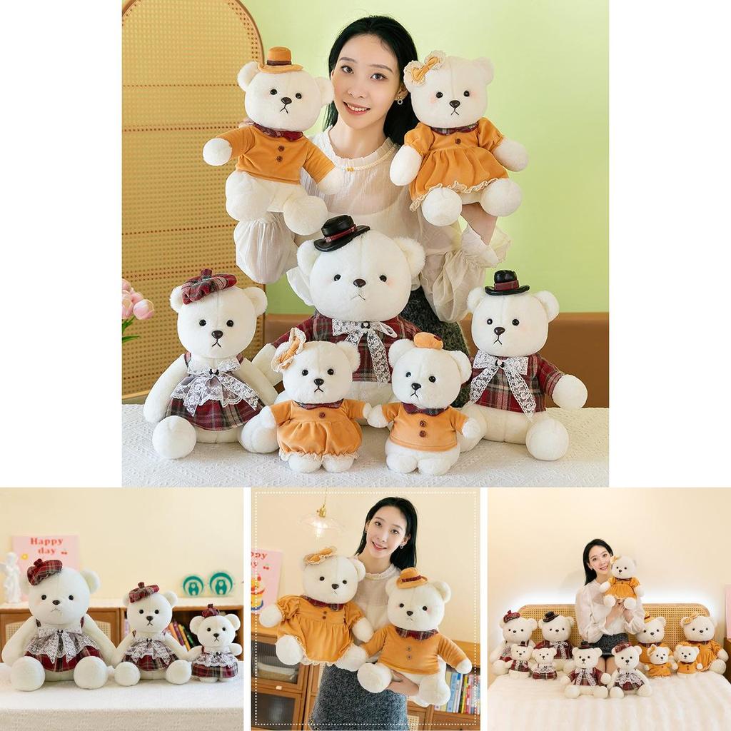Adorable Plush Bear Doll Cute Cartoon Wedding Couple Gift For Birthdays And Celebrations 22cm 35cm 45cm Sizes Available