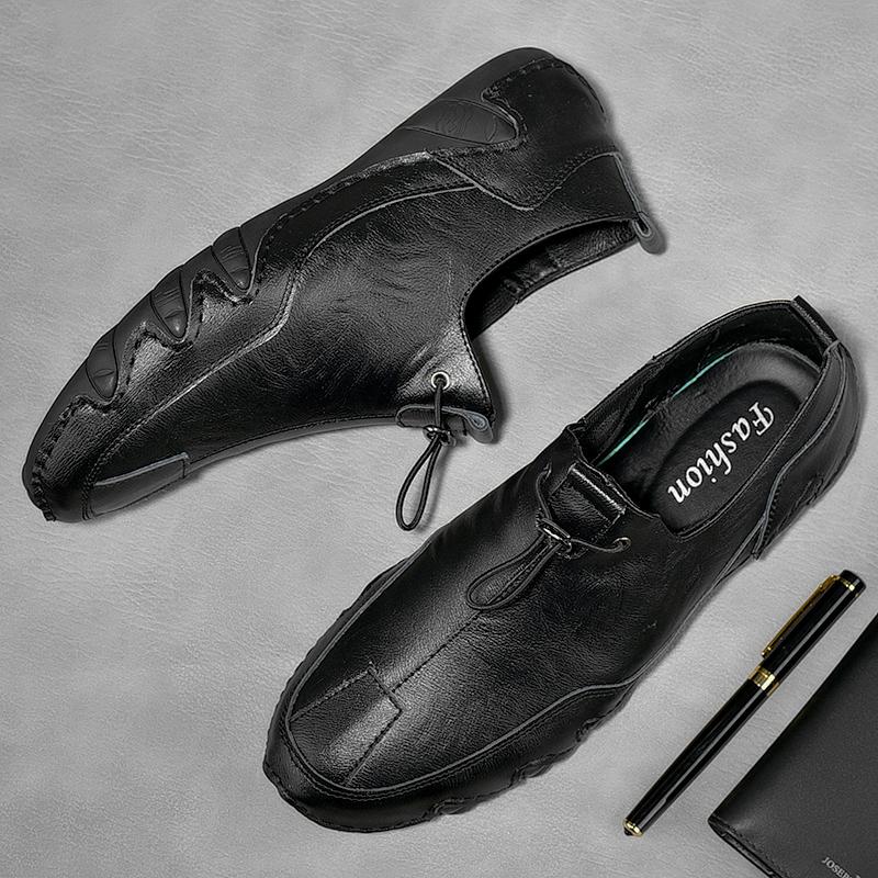 Genuine Leather Loafers Men Casual Shoes Slip On Fashion Moccasins Men's Flats Fashion Men Boat Shoes Male Driving Shoes Hombre