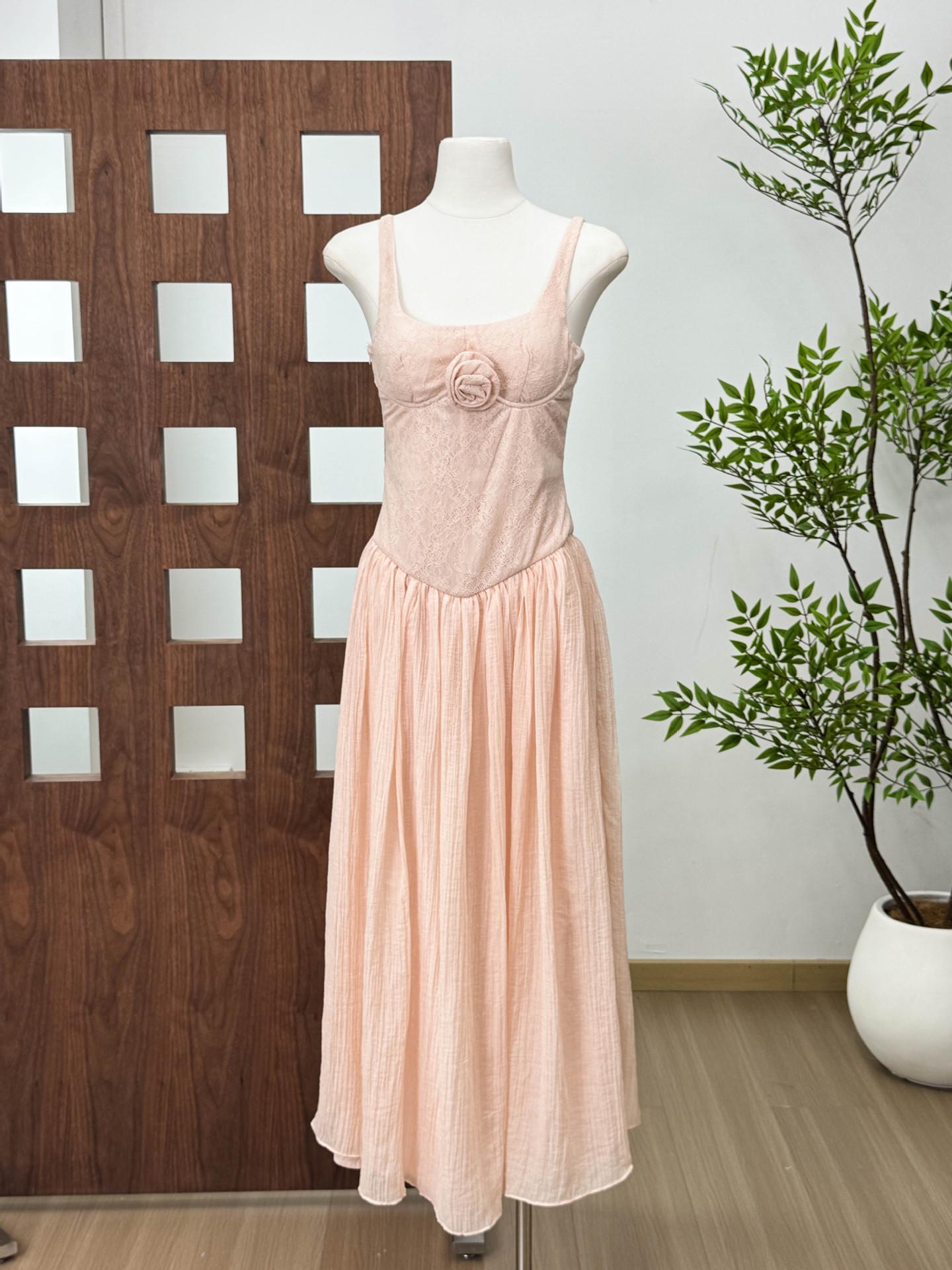 2026 New Vietnamese Elegant Pink French-Style Dress Small розовый