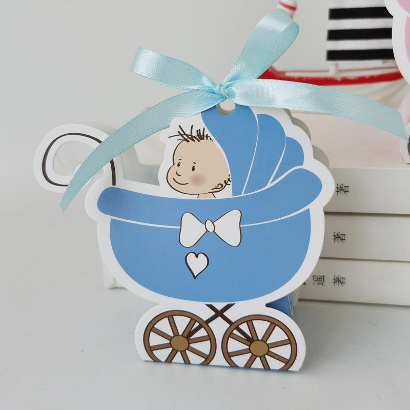 European Baby Stroller Happy Candy Box, Full Moon Gift Personalized Trolley Baby Birthday Candy Box