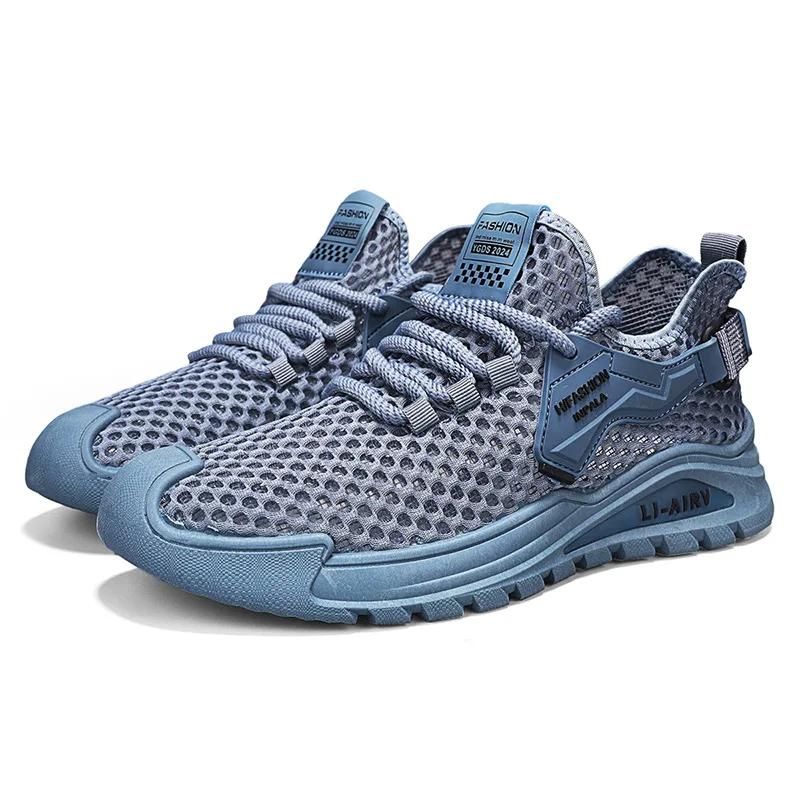 

Men Summer Breathable New Style Hollow Large Mesh Thin Casual Mesh Sports Mesh Shoes Summer Air Conditioned Shoes 44