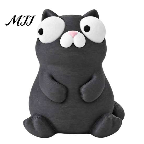 Cute Animal Figures Funny 3D Printed Ornament, Hippo/Goose/Cat Shape, Figurines with Big Novelty Shaped Decor Moving Eyes, Interactive Decompression